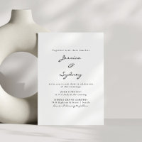 Casamento Mínimo de Preto e Branco Moderno