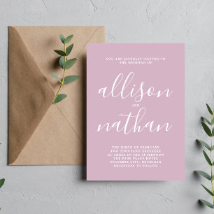 Convite Casamento Mínimo de Wisteria de Simplicidade 1 Ver