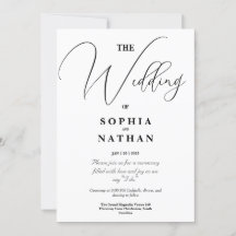 Casamento Mínimo Elegante Preto e Branco