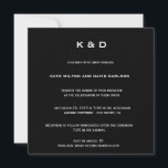 Convite Casamento mínimo moderno de preto e branco<br><div class="desc">Para personalizar/personalizar.</div>