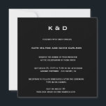 Convite Casamento mínimo moderno de preto e branco<br><div class="desc">Para personalizar/personalizar.</div>
