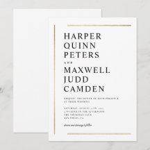 Casamento Mínimo Moderno Elegante Negro e Branco