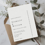 Convite Casamento Mínimo Moderno Simples<br><div class="desc">Este simples e moderno design de convite de casamento é um eterno de fusão de encanto clássico e simplicidade contemporânea. Com foco no estilo minimalista, esse design apresenta linhas limpas, tons neutros e uma sofisticada paleta branca e preta, garantindo que cada detalhe exude uma simplicidade refinada. Quer você esteja planejando...</div>