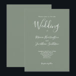 Convite Casamento Mínimo Moderno Verde Oleícola<br><div class="desc">Este convite para o casamento, simplesmente concebido e deslumbrante, apresenta um design elegante, moderno e tipográfico mínimo com um sistema de cor verde-azeitona. Pronto para você se adaptar com os detalhes do seu dia especial de casamento. Por favor, navegue na suíte de Casamento Mínimo Elegante Verde para ver os itens...</div>