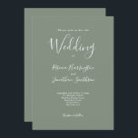 Convite Casamento Mínimo Moderno Verde Oleícola<br><div class="desc">Este convite para o casamento, simplesmente concebido e deslumbrante, apresenta um design elegante, moderno e tipográfico mínimo com um sistema de cor verde-azeitona. Pronto para você se adaptar com os detalhes do seu dia especial de casamento. Por favor, navegue na suíte de Casamento Mínimo Elegante Verde para ver os itens...</div>