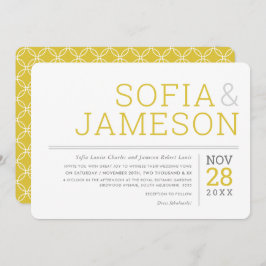 Convite CASAMENTO MÍNIMO Mostarda simples de cinza moderna