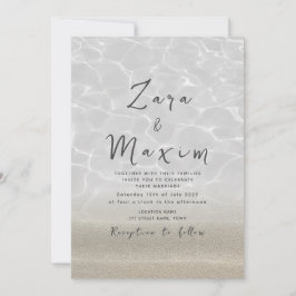 Convite Casamento Mínimo na Praia