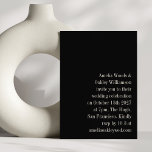Convite Casamento Mínimo Negra Elegante Na moda Moderno<br><div class="desc">Convite para Casamento Moderno Elegante Na moda Negro Minimalista</div>