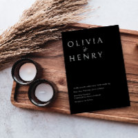 Casamento Mínimo Negro Sofisticado