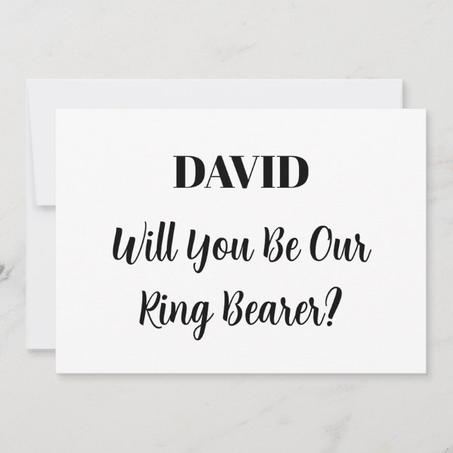 Convite Casamento Mínimo Preto Branco Branco do Nome Perso (Frente)