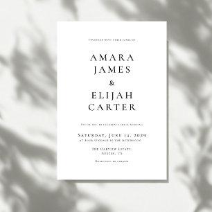 Convite Casamento mínimo preto e branco moderno