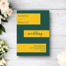 Casamento Mínimo Verde E Dourado Moderno E Elegant