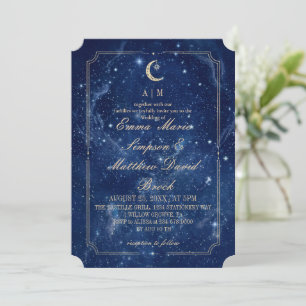 Convite Casamento Místico Azul Celestial