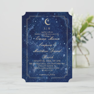Convite Casamento Místico Azul Celestial