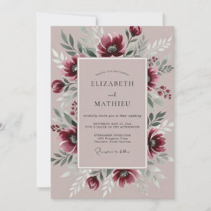 Convite Casamento Místico Outonal Borgonha