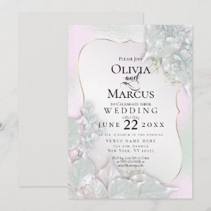 Convite CASAMENTO Mistura de pérolas rosa