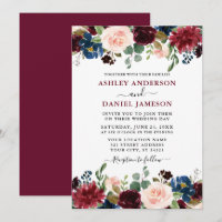 Casamento Misturado Floral de Borgonha Moderna