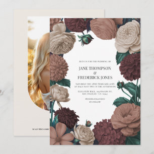 Convite Casamento Mocha Plum, Berry Clay & Silk Taupe