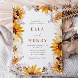 Convite Casamento Modern Boho Sunflower