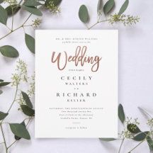 Casamento Modern Script Rose Gold