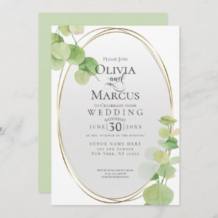 Convite Casamento   Modern Springtime Eucalyptus