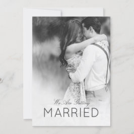 Convite Casamento Moderno 2 Foto Elegante Preto e Branco