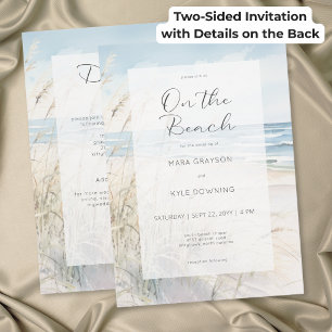 Convite Casamento Moderno à Beira-Mar de Dois Lados