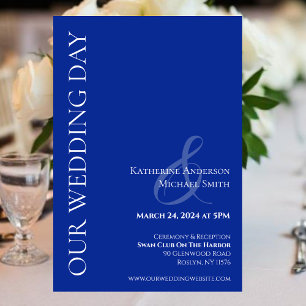 Convite Casamento Moderno Azul e Branco
