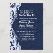 casamento moderno azul jeans com renda floral coun