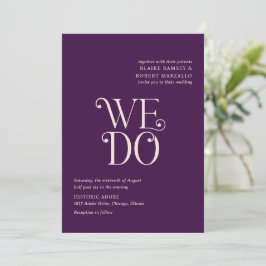Convite Casamento Moderno Blaire Roxo