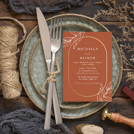 Convite Casamento Moderno Boho Queimado Ferrugem