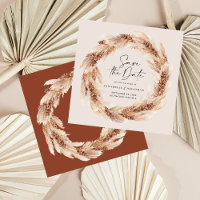 Casamento moderno boho terracota com grama de pamp