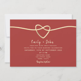 Convite Casamento Moderno Borgonha