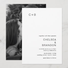 Convite Casamento Moderno Branco e Negro