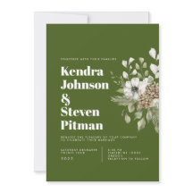 Casamento Moderno Buquê da Floresta Verde e Branca