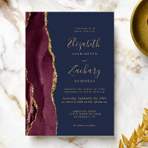 Casamento Moderno Burgundy Dourado Ágata Azul Mari