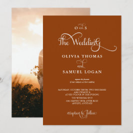 Convite Casamento Moderno Caligrafia Elegante