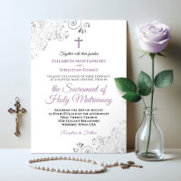 Casamento Moderno Católico de Lavandas e Cinzas El