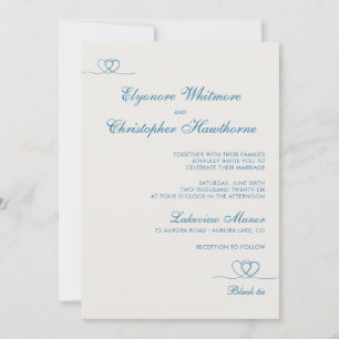 Convite Casamento Moderno Chic Azul Água Mix e Match