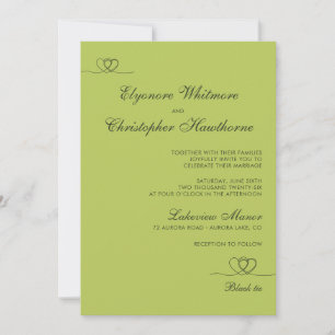 Convite Casamento Moderno Chic Citrino Verde Mistura e Com