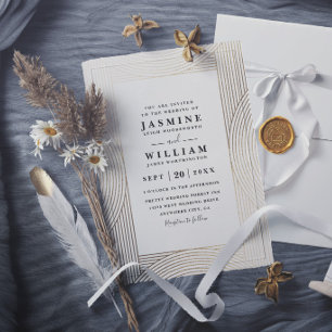 Convite Casamento Moderno Chique Elegante Linha Minimalist