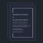 Convite Casamento Moderno Clássico Elegante Marinho<br><div class="desc">Convite Moderno para Casamento do Marinho Elegante</div>