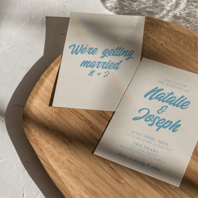 Convite Casamento Moderno Colorido Retro Mínimo Divertido  (Criador carregado)