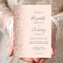 Casamento Moderno com Brilho Rosa Dourado na Borda