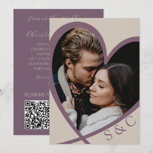 Convite Casamento Moderno com Foto Coração Champanhe e Ros