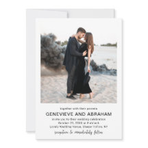 Casamento Moderno com Foto em QR Code Preto e Bran