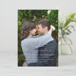 Convite Casamento Moderno com Foto Lilac Chic