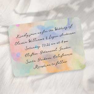 Convite Casamento Moderno com Letra Abstrata em Aquarela