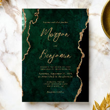 Casamento Moderno com Letra em Ágata Verde Esmeral