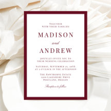 Casamento Moderno com Moldura Burgundy